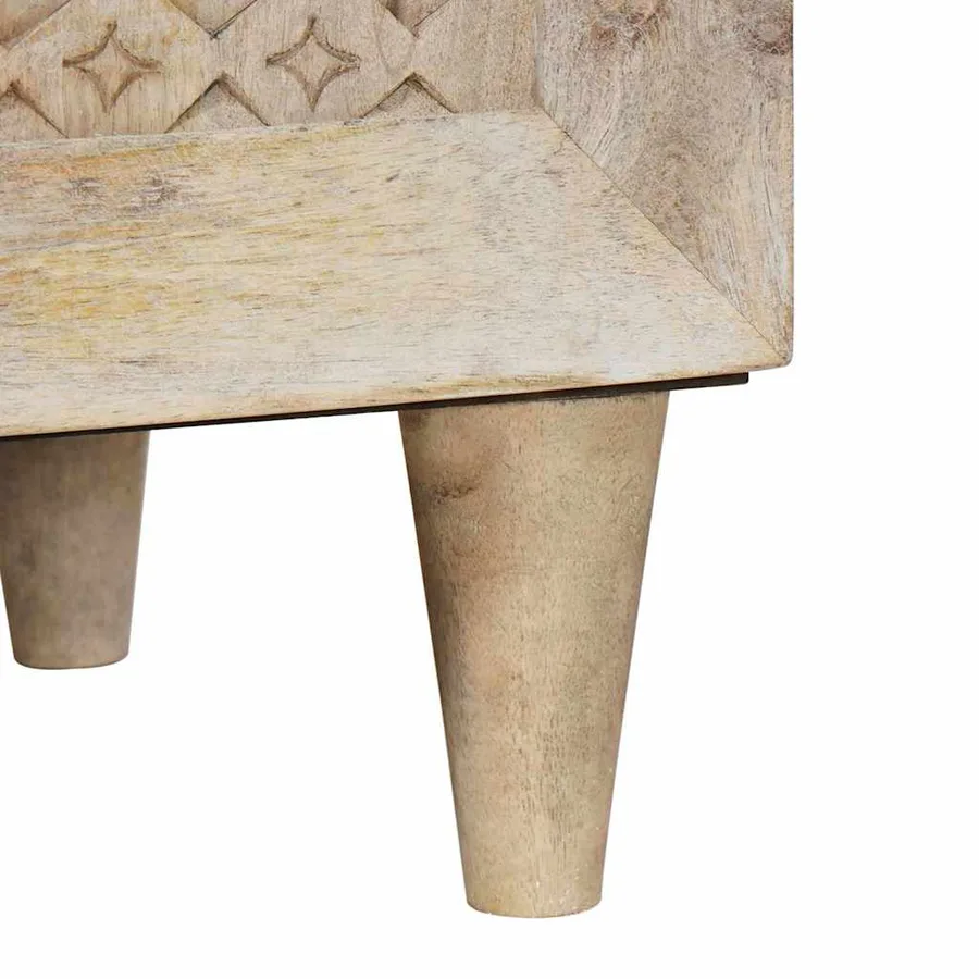 Buffet Blanc Blanchi 80 x 33 x 75 cm Bois de mangue massif - 8