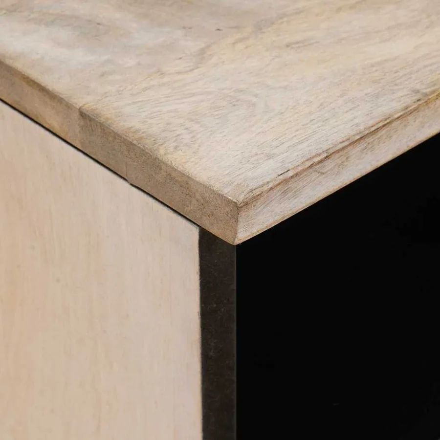 Table de chevet Blanc 40 x 33 x 46 cm Bois d'ingénierie - 6
