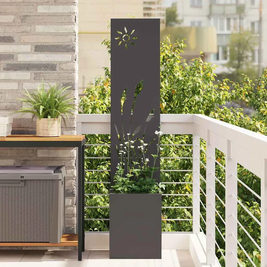 Écran de confidentialité de jardin Fretwork Noir 32 x 150 cm