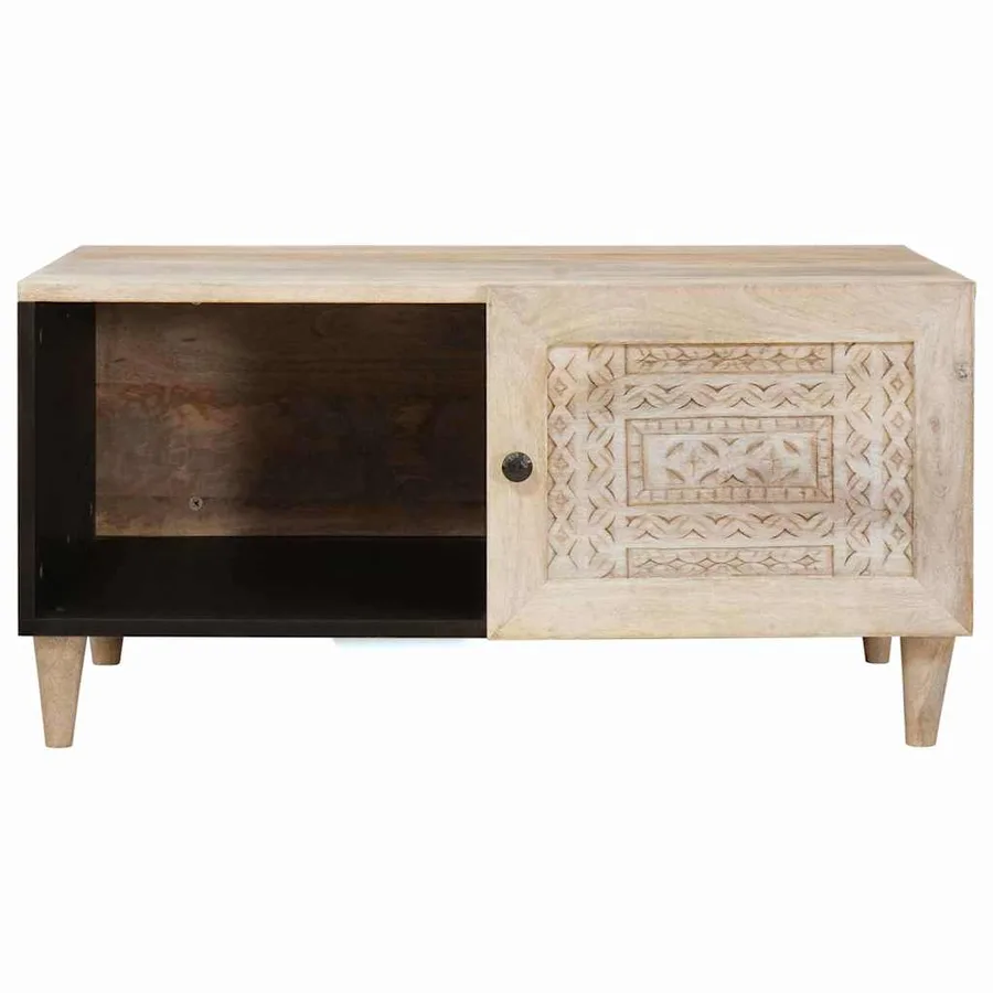 Table basse Blanc 100 x 54 x 40 cm Bois d'ingénierie - 3