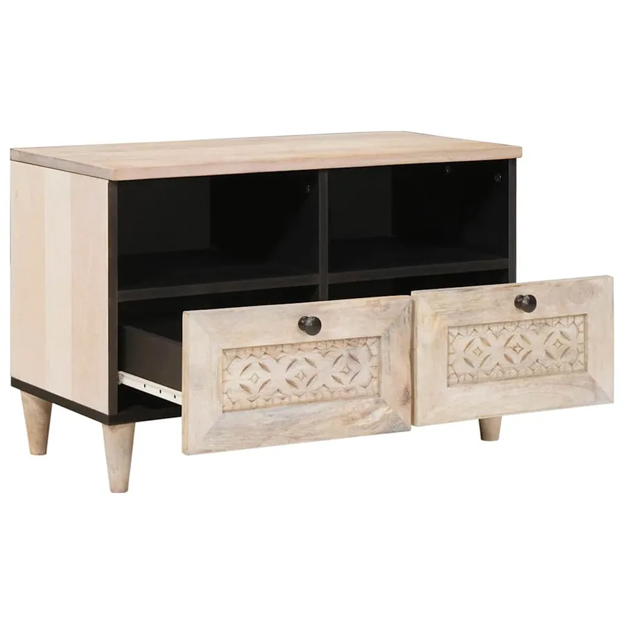 Unites TV avec tiroir Blanc 70 x 33 x 46 cm Bois d'ingénierie - 2