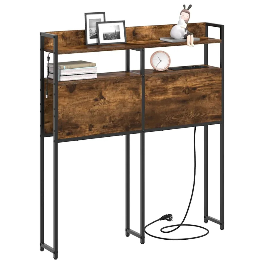 Tête de lit de rangement Chêne fumé Bois d'ingénierie - 3