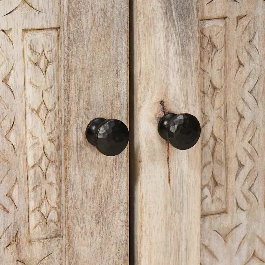 Buffet Blanc Blanchi 60 x 33 x 75 cm Bois de mangue massif - 7