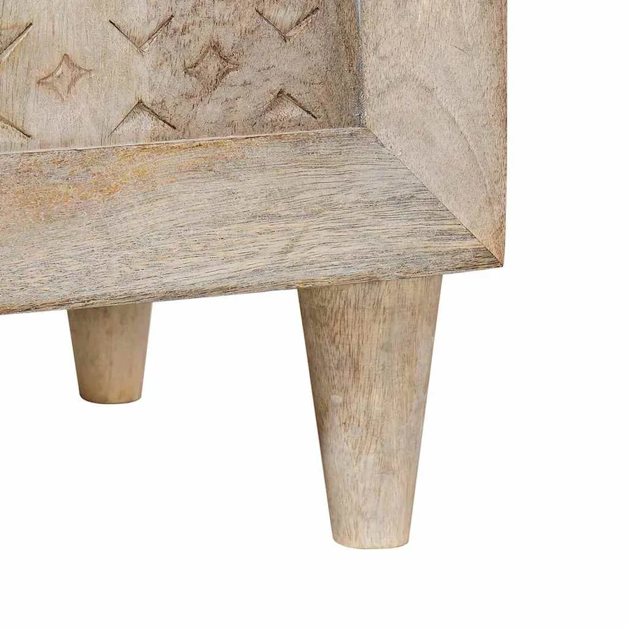 Buffet Blanc Blanchi 60 x 33 x 75 cm Bois de mangue massif - 8