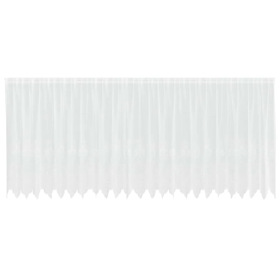 Rideau en Dentelle Floral Blanc 160 x 600 cm Polyester - 2