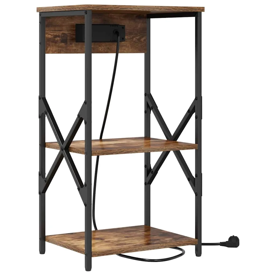 Cabinet de chevet Chêne fumé 41 x 31 x 76 cm Bois d'ingénierie - 7