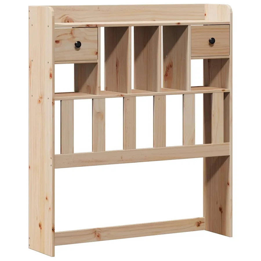 Lit bibliothèque sans matelas 75x190 cm bois de pin massif - 7
