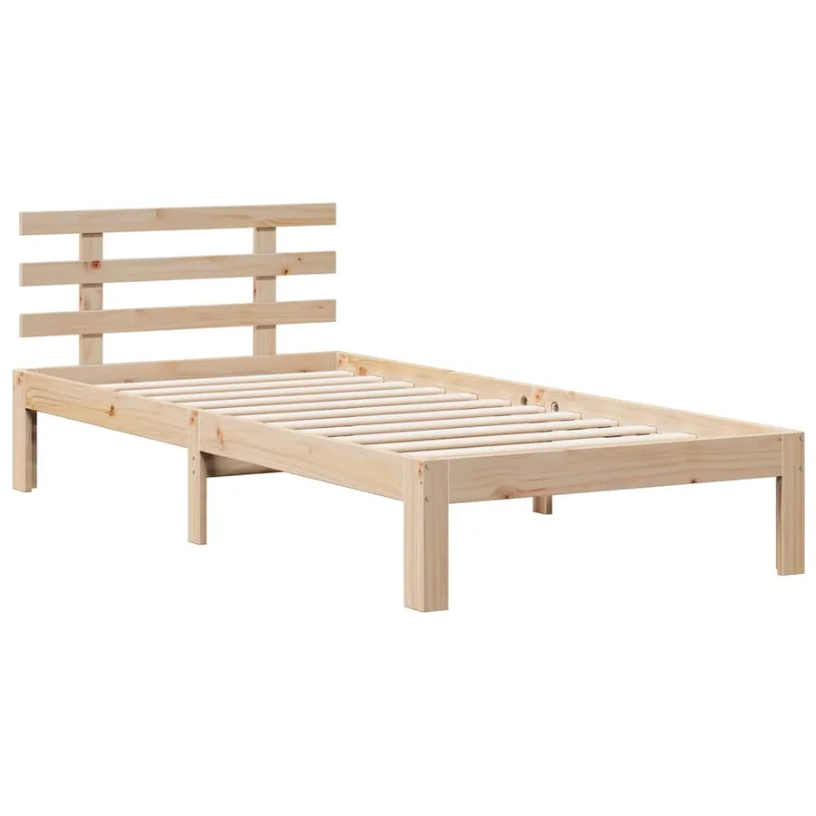 Lit bibliothèque sans matelas 75x190 cm bois de pin massif - 8