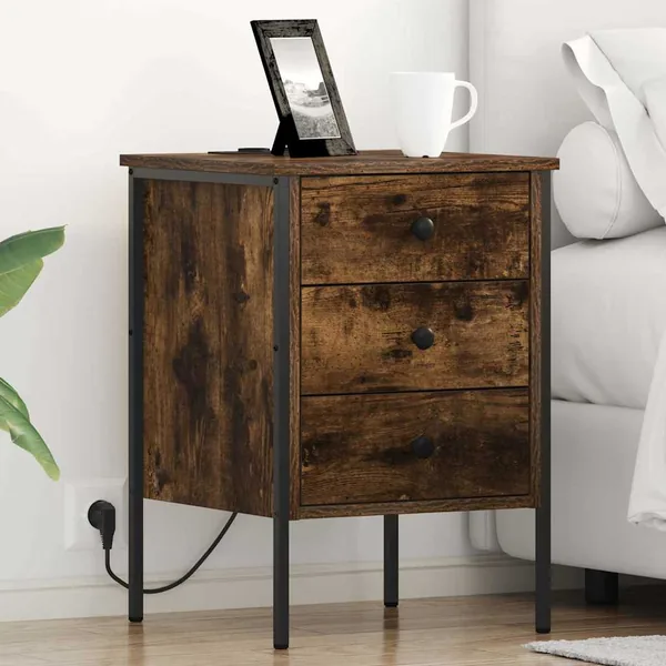 Cabinet de chevet Chêne fumé 42 x 41 x 61 cm Bois d'ingénierie