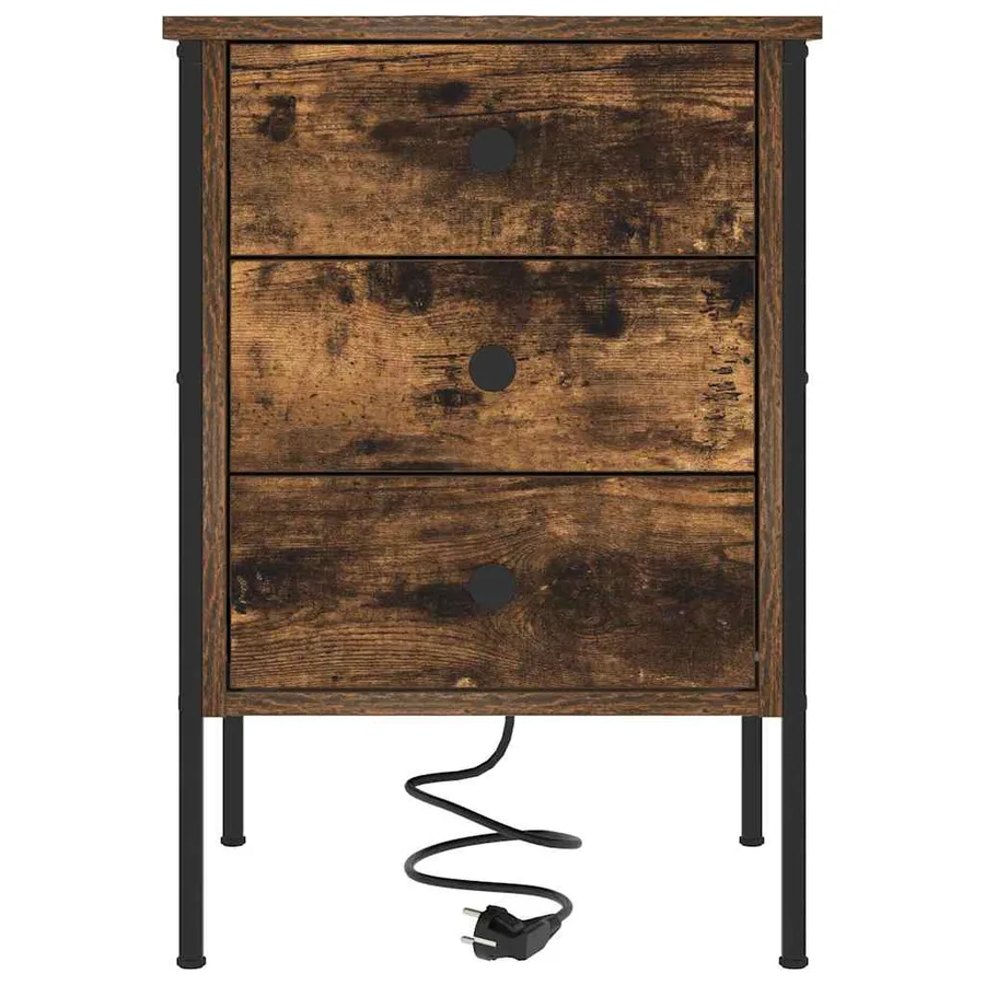 Cabinet de chevet Chêne fumé 42 x 41 x 61 cm Bois d'ingénierie - 6
