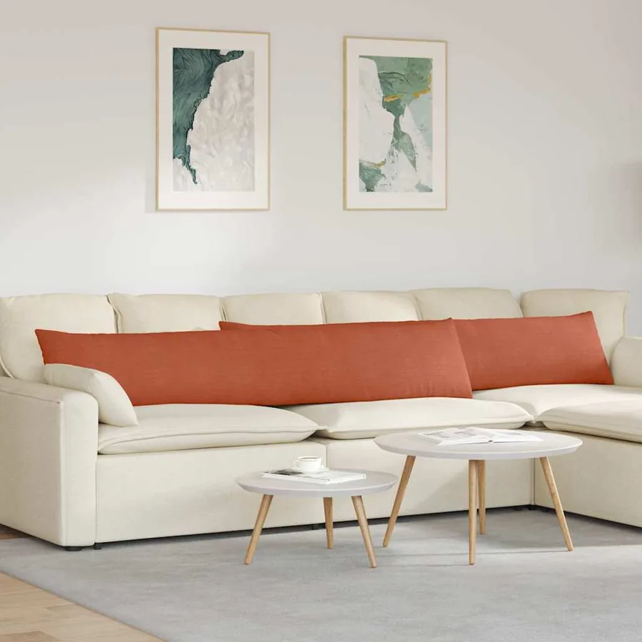 Coussins de canapé 2 pcs Rouge orange 200 x 40 cm