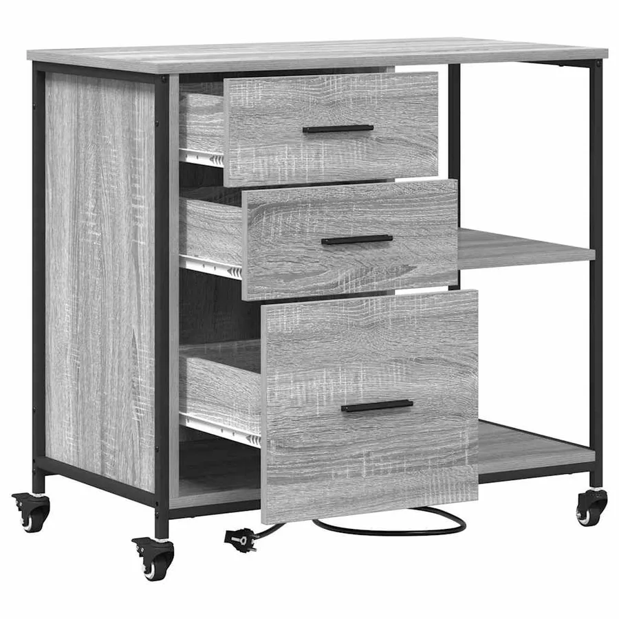 Cabinet avec Station de Charge Gris Sonoma 76 x 41 x 72 cm - 6