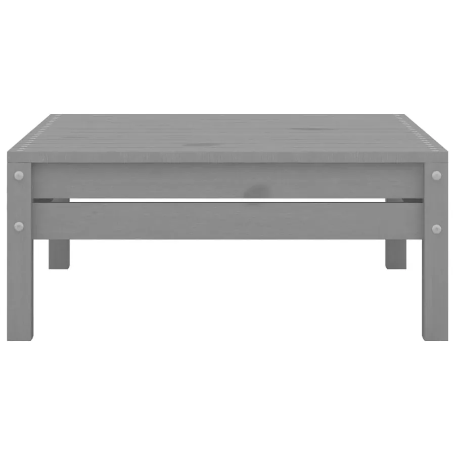 Salon de jardin 3 pcs Bois de pin massif Gris - 10