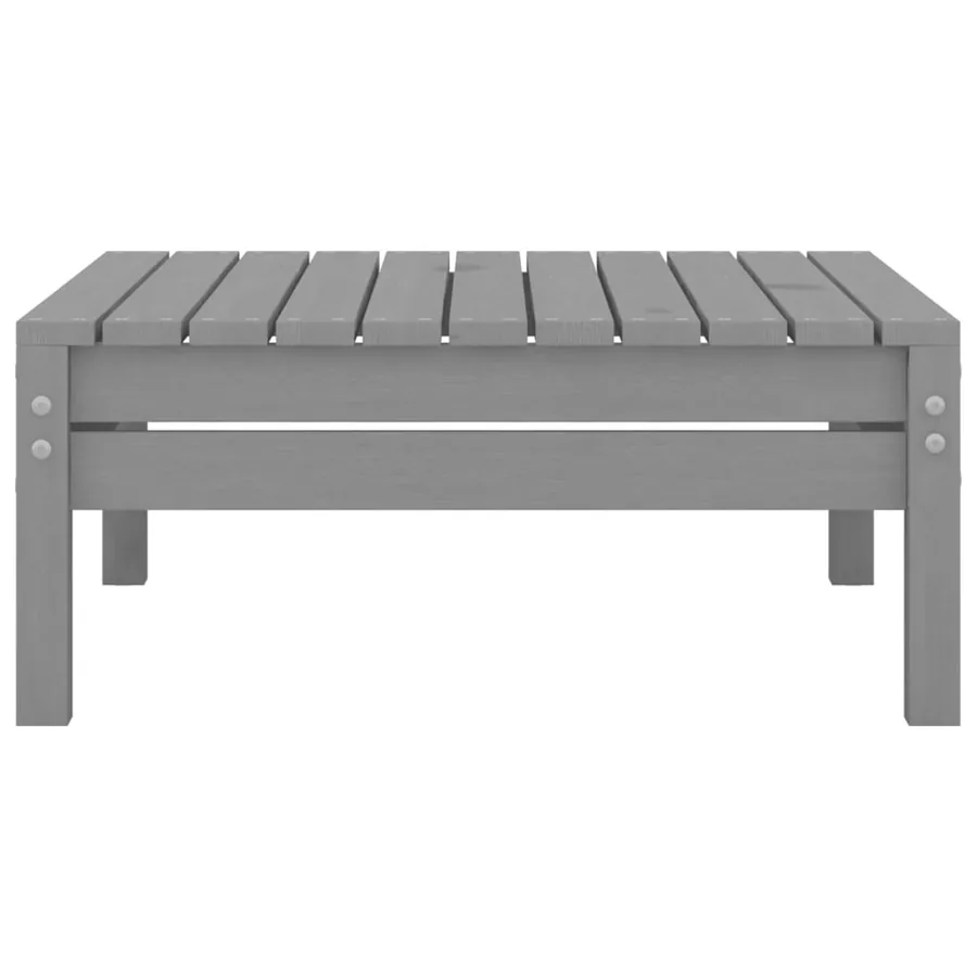 Salon de jardin 3 pcs Bois de pin massif Gris - 11