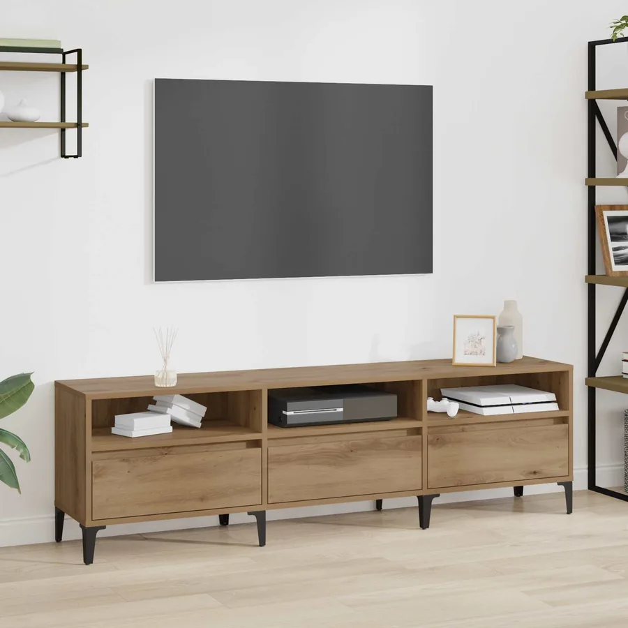 Meuble TV 150 x 30 x 45 cm Chêne artisanal