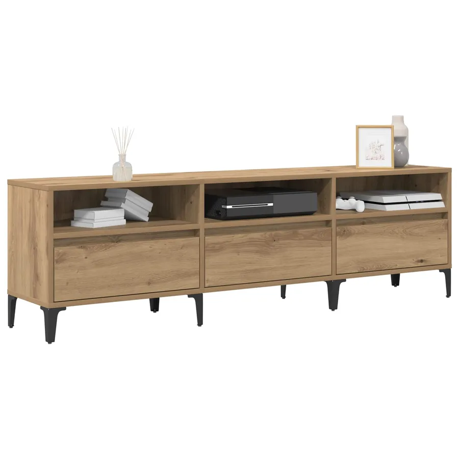 Meuble TV 150 x 30 x 45 cm Chêne artisanal - 3