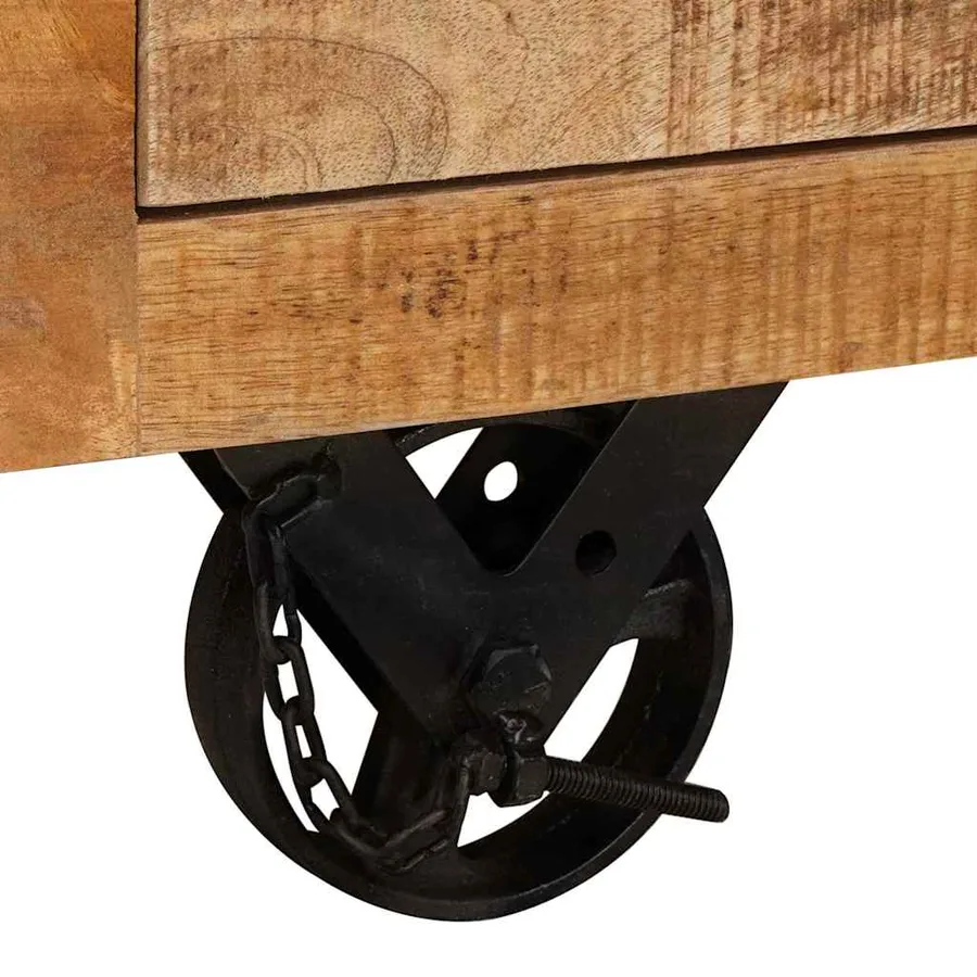 Meuble d'appoint Marron 70 x 38 x 63 cm bois de manguier massif - 10