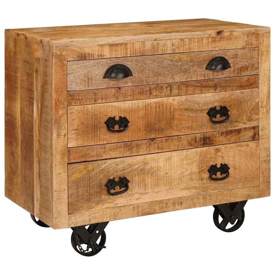 Meuble d'appoint Marron 70 x 38 x 63 cm bois de manguier massif - 2
