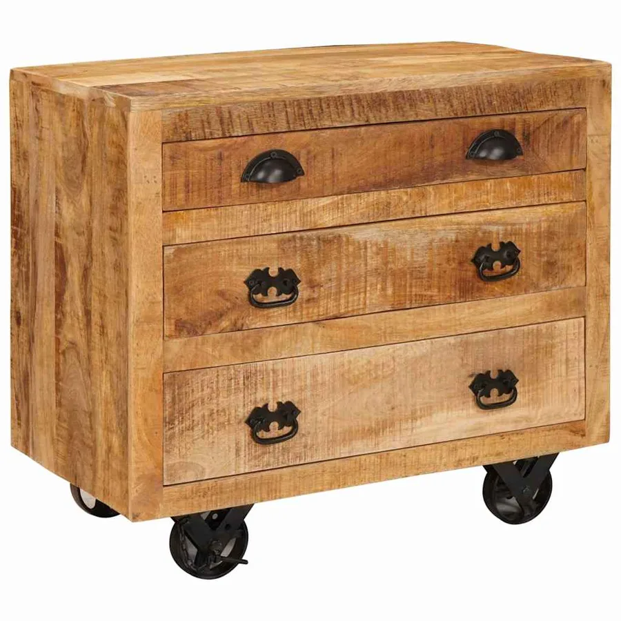 Meuble d'appoint Marron 70 x 38 x 63 cm bois de manguier massif - 3
