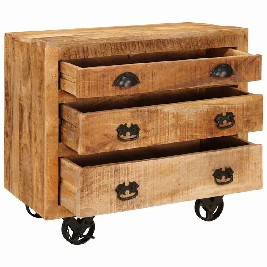 Meuble d'appoint Marron 70 x 38 x 63 cm bois de manguier massif - 4