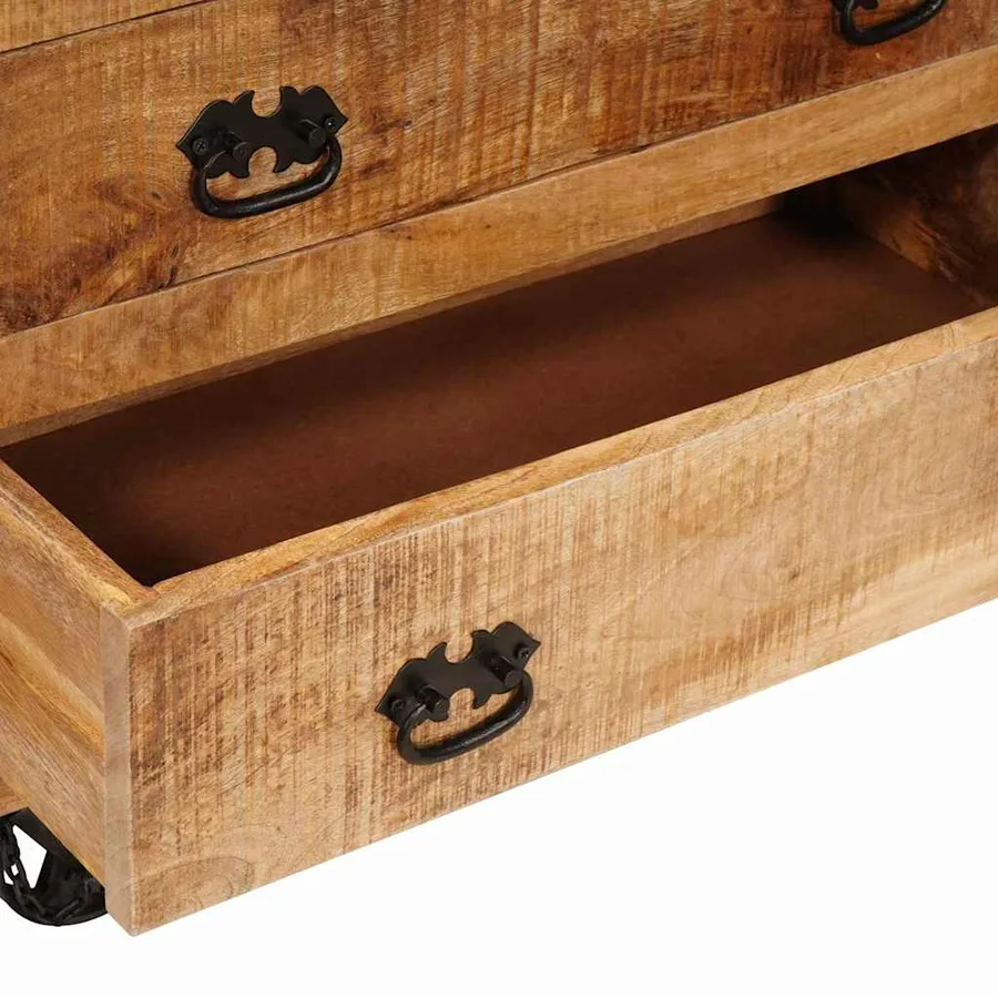 Meuble d'appoint Marron 70 x 38 x 63 cm bois de manguier massif - 9