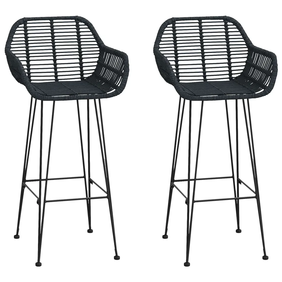 Chaise de bar 2 pcs 55 x 52 x 105 cm Rotin et métal - 2