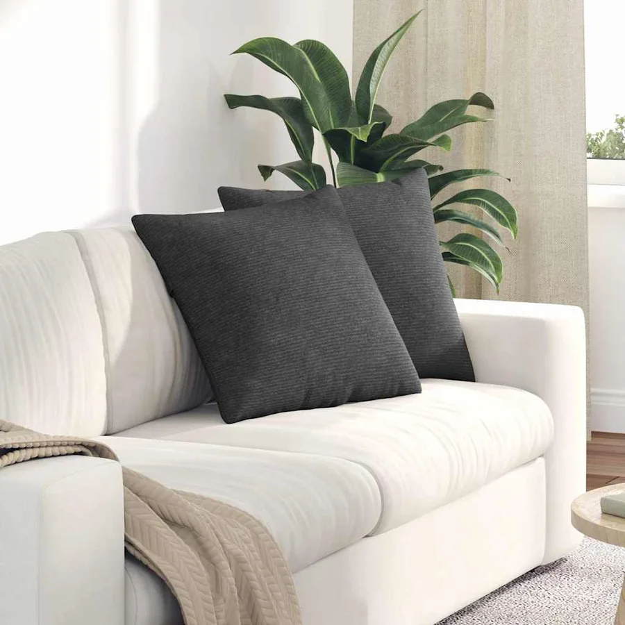 Coussins de canapé 2 pcs Gris foncé 50 x 50 cm