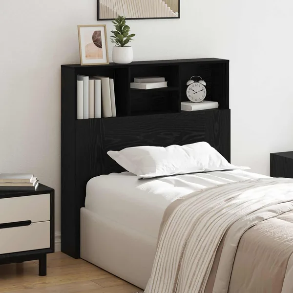 Cabinet de Tête de Lit Chêne noir 100 x 19 x 103,5 cm