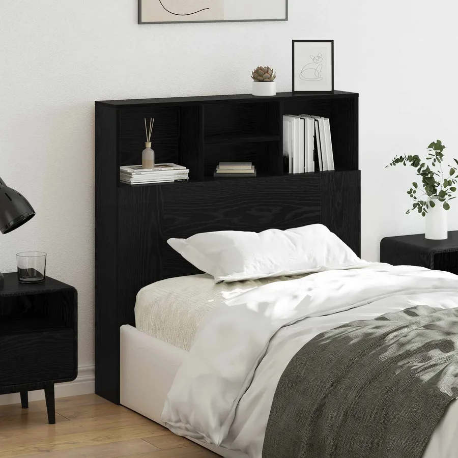 Cabinet de Tête de Lit Chêne noir 100 x 19 x 103,5 cm - 4