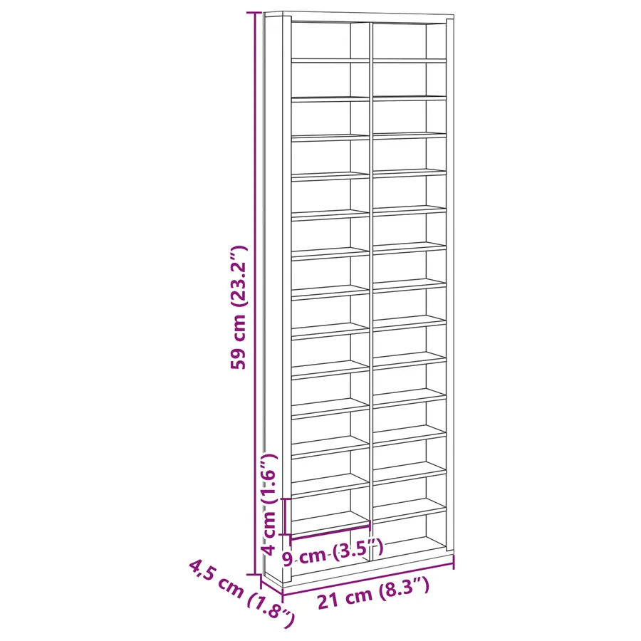 Vitrine Murale Beige 21 x 4,5 x 59 cm Bois d'ingénierie - 7