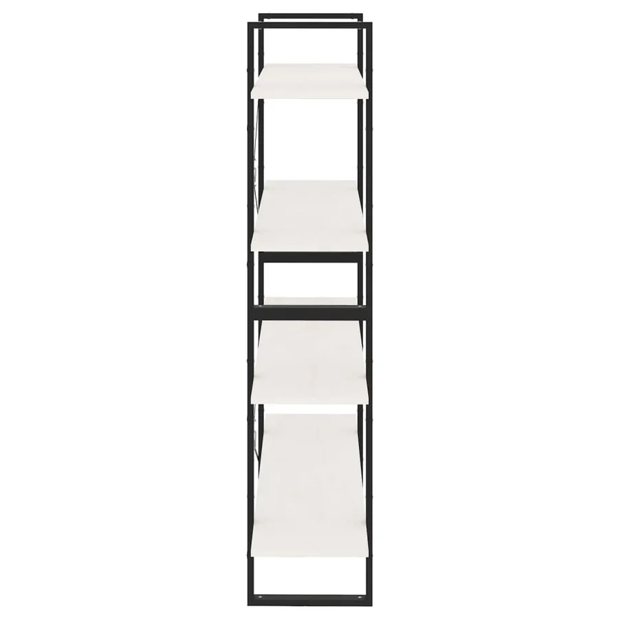 Bibliothèque à 4 niveaux Blanc 100x30x140 cm Bois de pin massif - 6