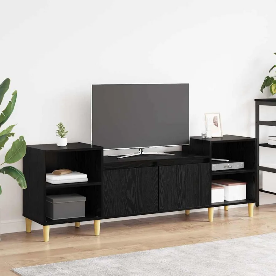 Meuble TV Chêne noir 160 x 35 x 55 cm Bois d'ingénierie