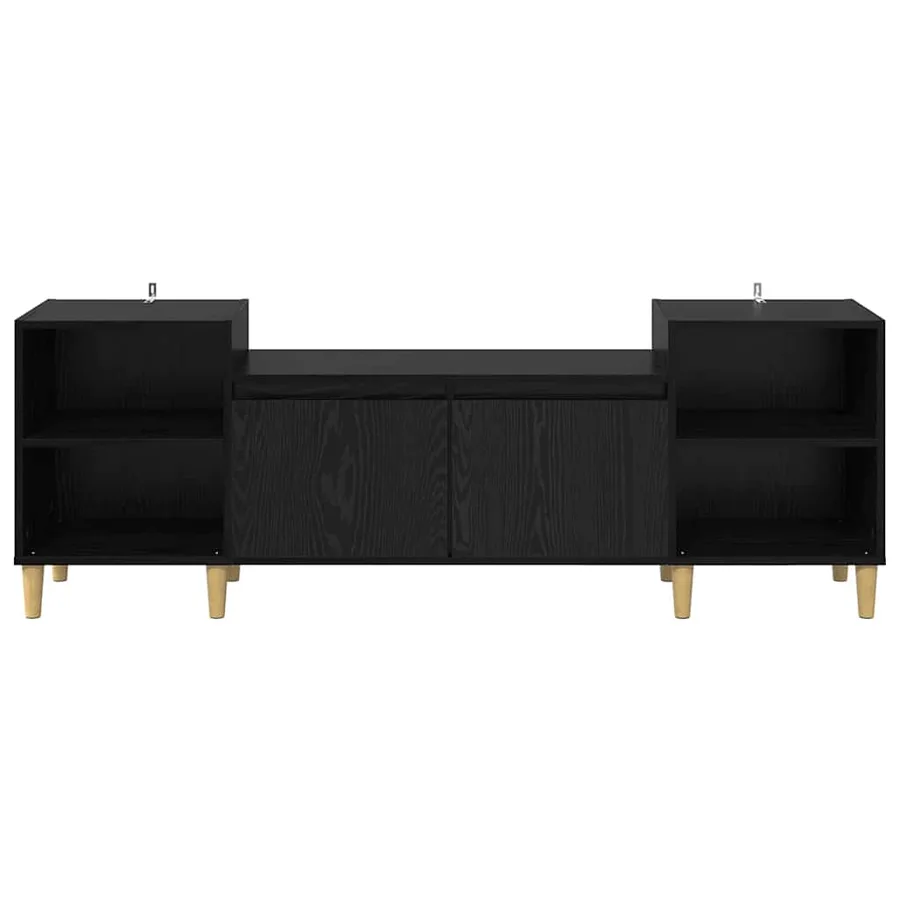 Meuble TV Chêne noir 160 x 35 x 55 cm Bois d'ingénierie - 5