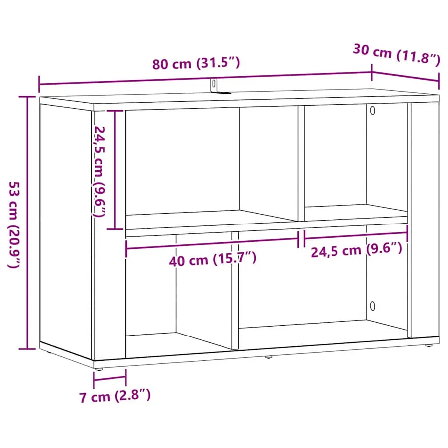 Buffet Chêne artisanal 80 x 30 x 53 cm Bois d'ingénierie - 11