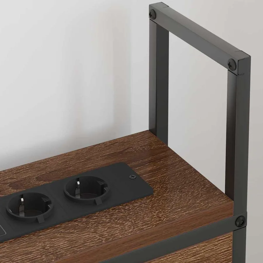 Headboard de Rangement avec Station de Charge Chêne marron - 4