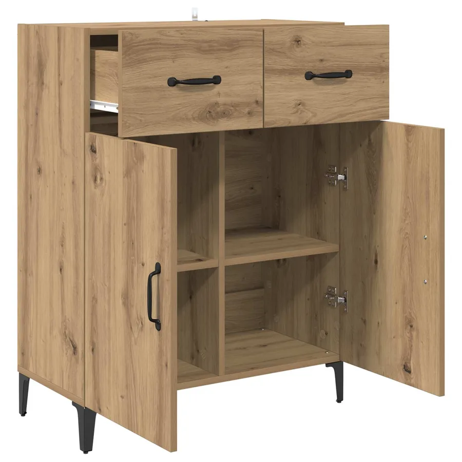 Buffet Chêne artisanal 69,5 x 34 x 90 cm Bois d'ingénierie - 5