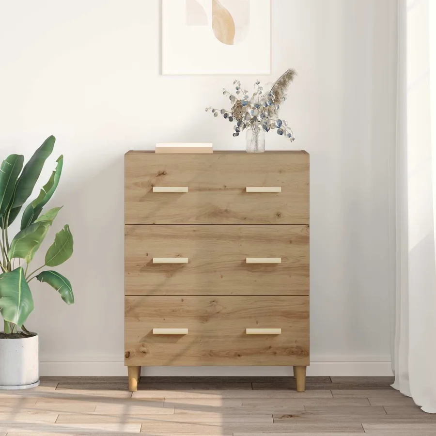 Buffet Chêne artisanal 69,5 x 34 x 90 cm Bois d'ingénierie - 4
