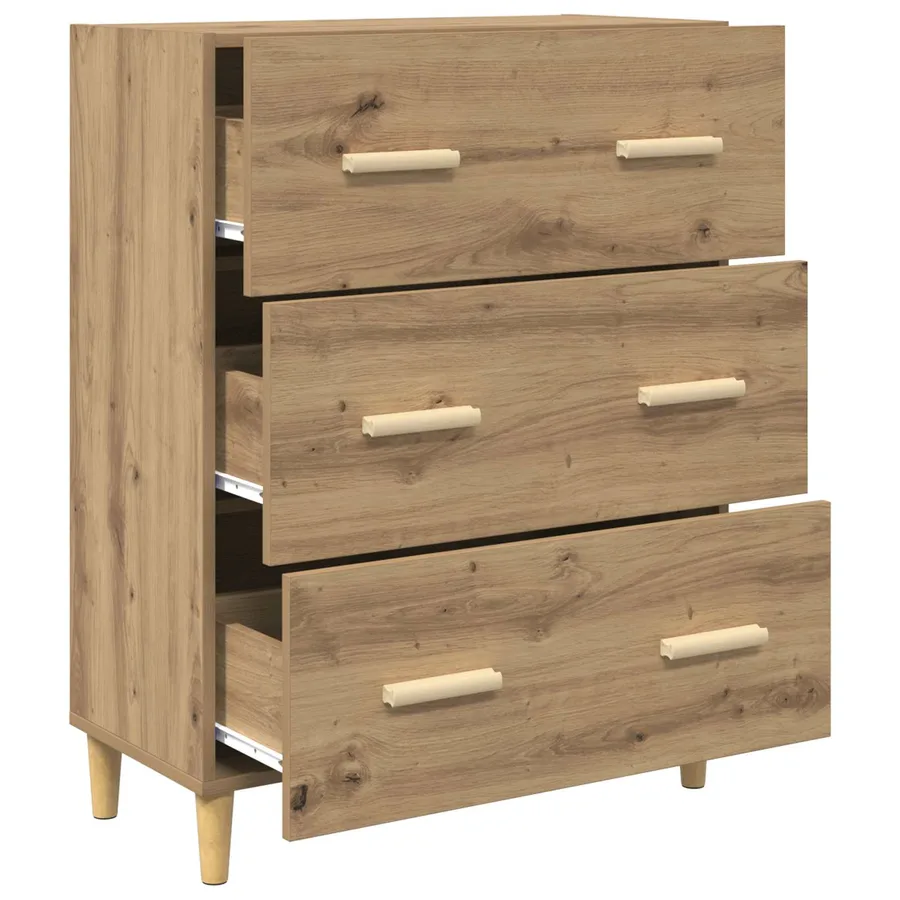 Buffet Chêne artisanal 69,5 x 34 x 90 cm Bois d'ingénierie - 5