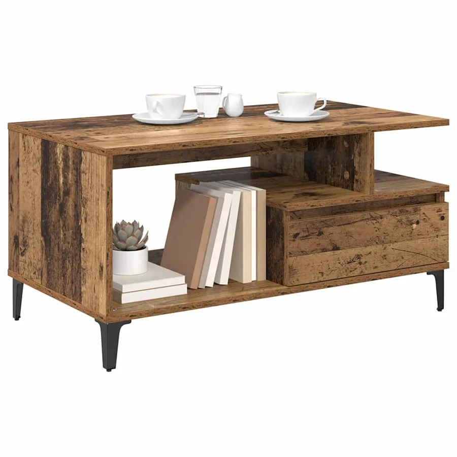 Table basse Bois Ancien 90 x 49 x 45 cm Bois d'ingénierie - 3