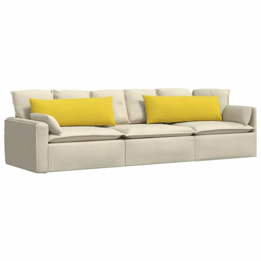 Coussins de canapé 2 pcs Jaune clair 120 x 40 cm tissu - 3