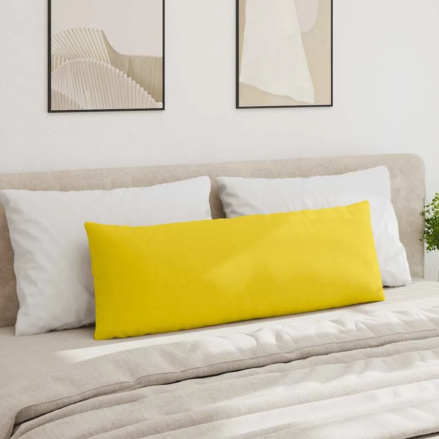Coussins de canapé 2 pcs Jaune clair 120 x 40 cm tissu - 4