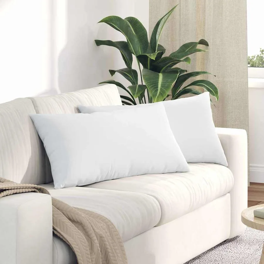 Coussins de canapé 2 pcs Blanc 80 x 40 cm tissu