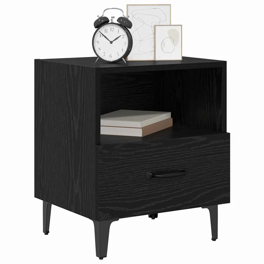 Cabinet de chevet 2 pcs Chêne noir 40 x 35 x 47.5 cm - 3