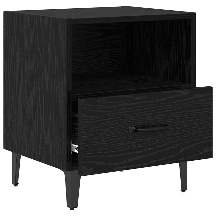 Cabinet de chevet 2 pcs Chêne noir 40 x 35 x 47.5 cm - 5