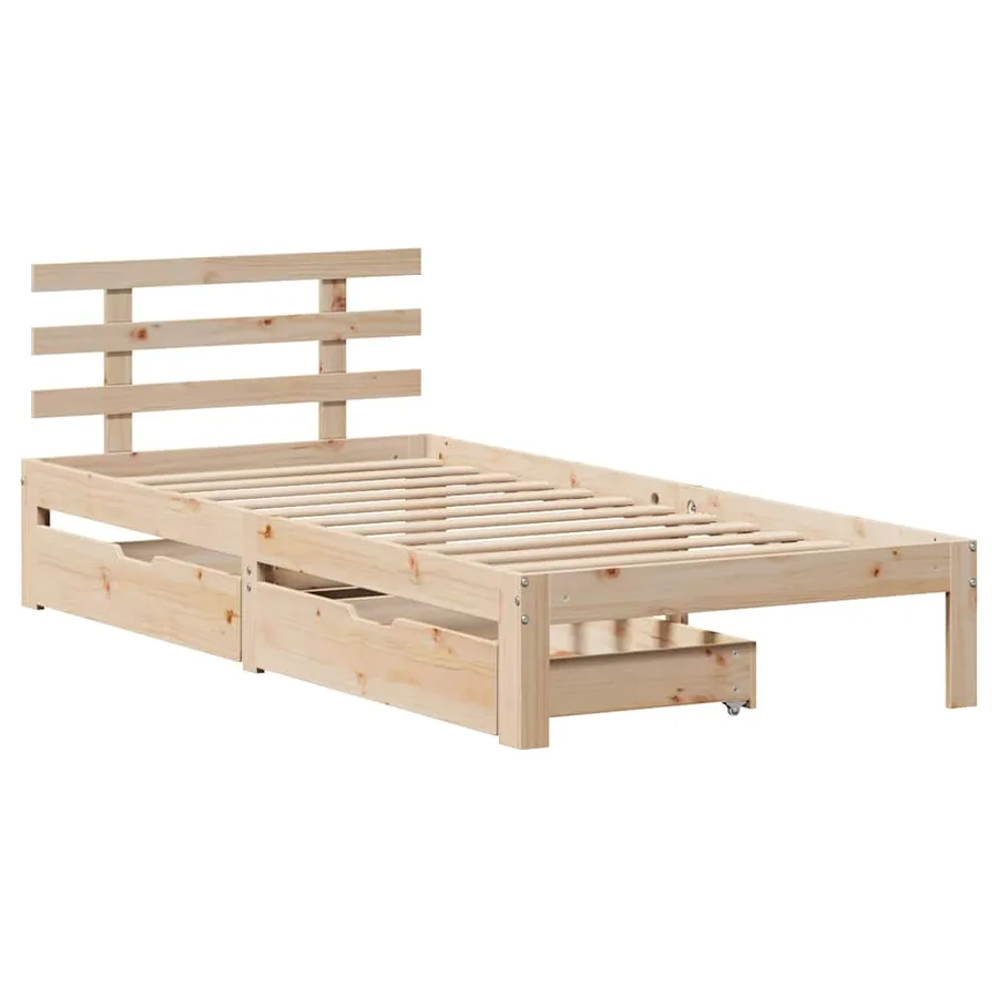 Cadre de lit avec tiroirs sans matelas 90x190 cm - 3