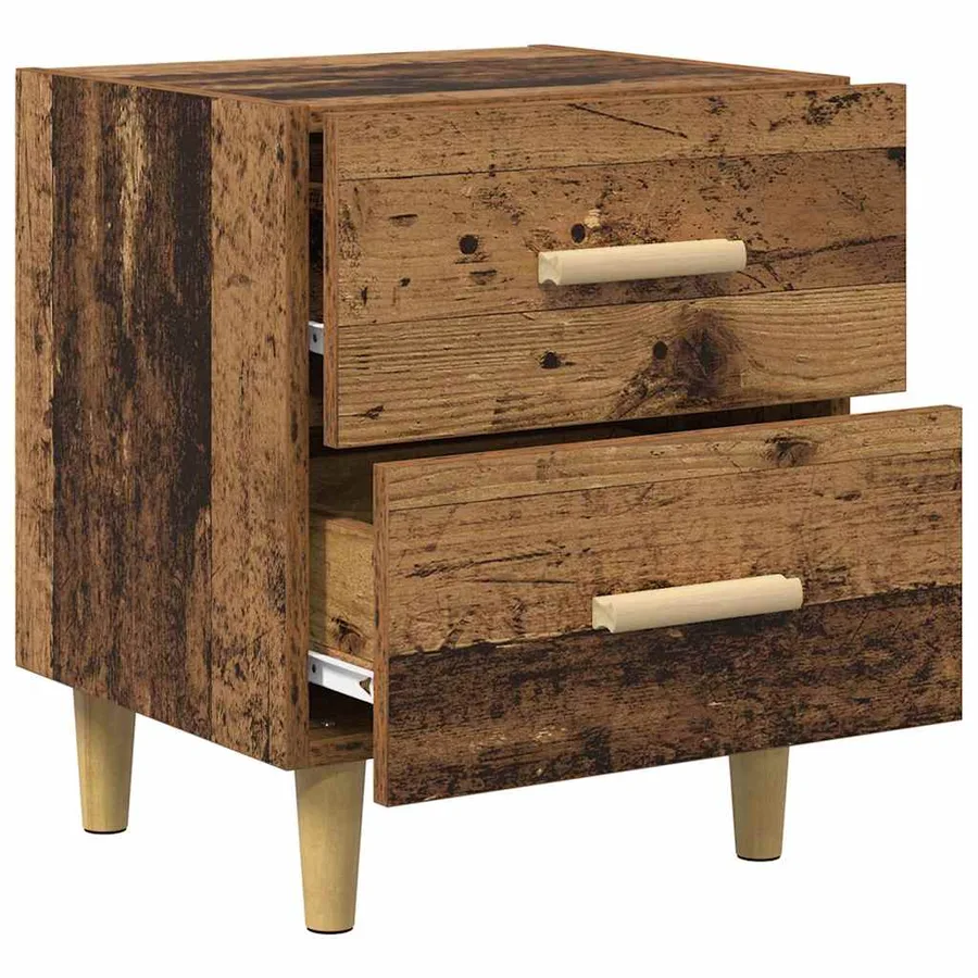 Armoire de lit avec tiroir 2 pcs Bois ancien 40 x 35 x 47.5cm - 5