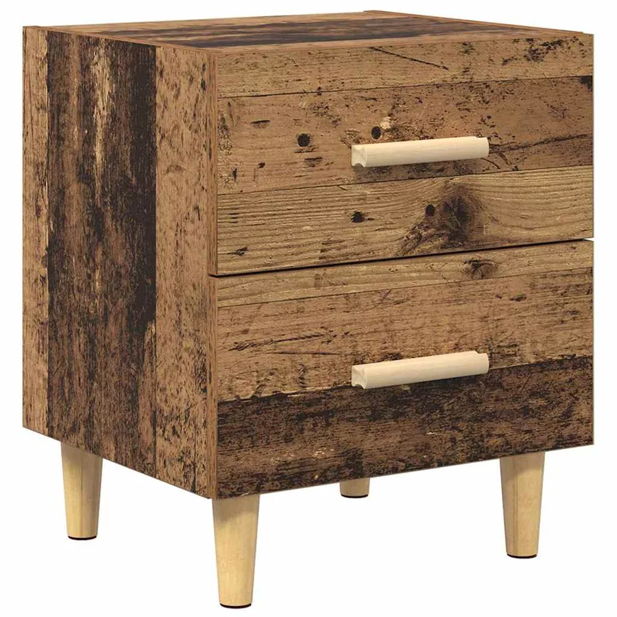 Armoire de lit avec tiroir 2 pcs Bois ancien 40 x 35 x 47.5cm - 6
