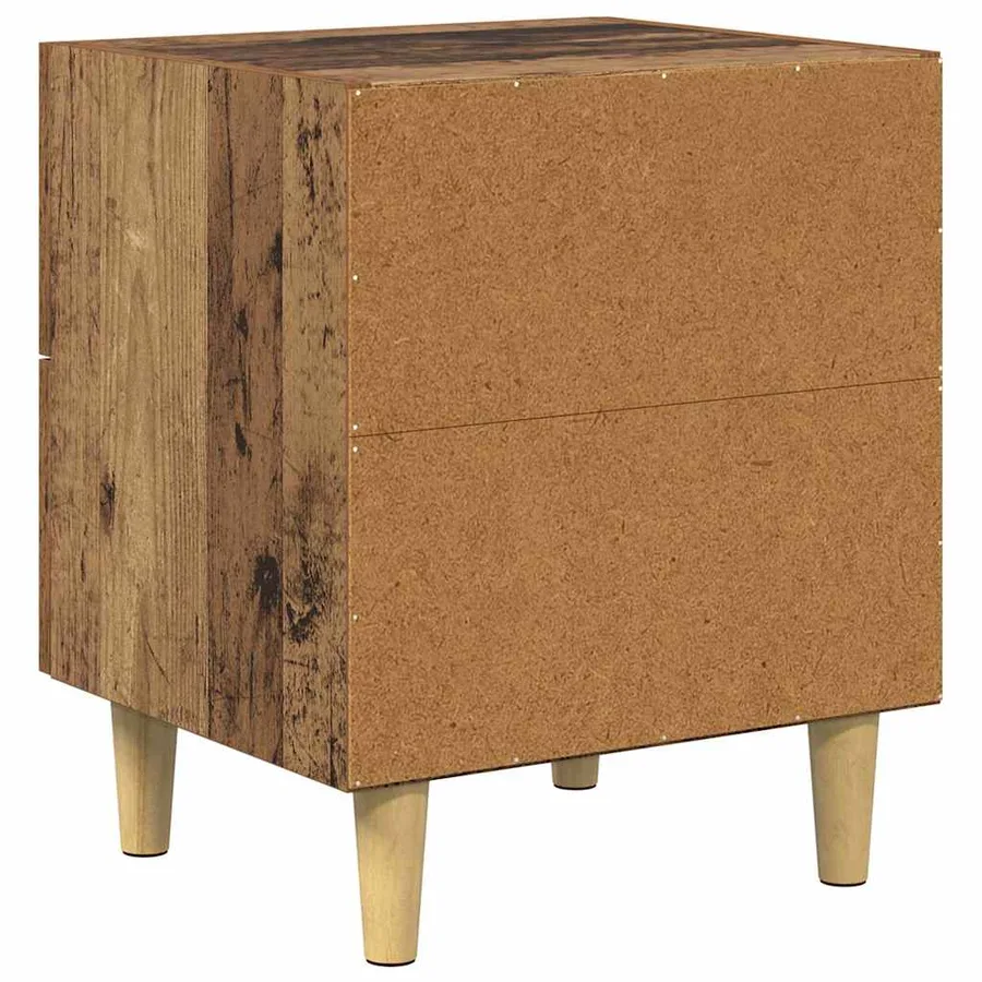 Armoire de lit avec tiroir 2 pcs Bois ancien 40 x 35 x 47.5cm - 9