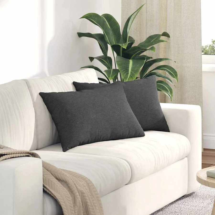 Coussins de canapé 2 pcs Gris foncé 60 x 40 cm