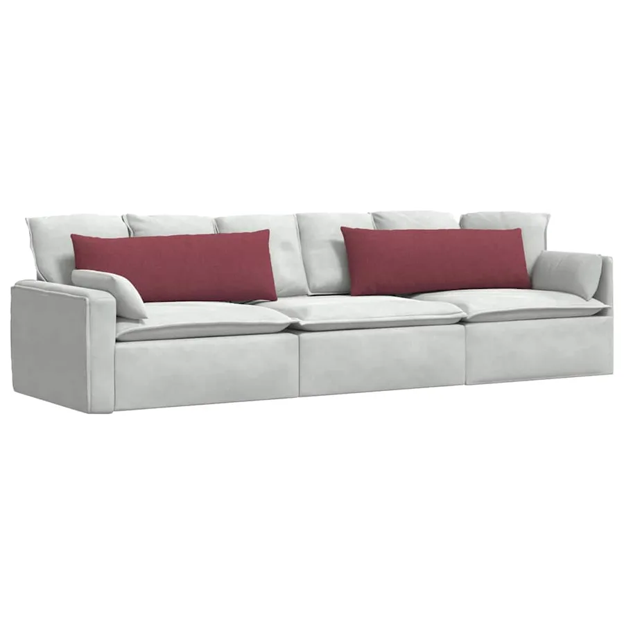 Coussins de canapé 2 pcs Bordeaux 120 x 40 cm tissu - 3